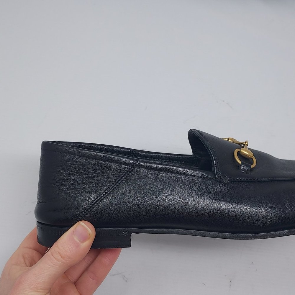 Gucci Jordaan Black Leather Horsebit Loafer - Picture 8 of 9
